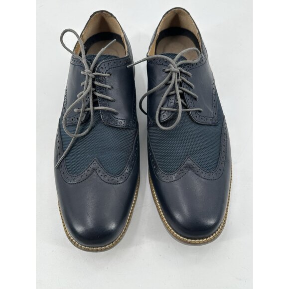 Cole Haan Men's Wingtip Oxfords Blue Leather Lace Up Rubber Sole 12M - Picture 2 of 10